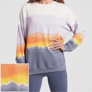 Athleta Balance Printed Sunshine Pullover Crew Neck Sweatshirt